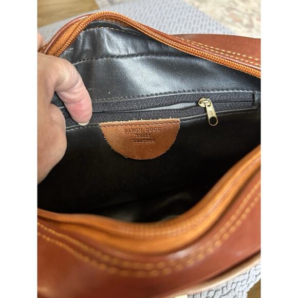 Baron Duck Brown Italian Leather Purse With Tags Handbag Crossbody Classy - Picture 5 of 9